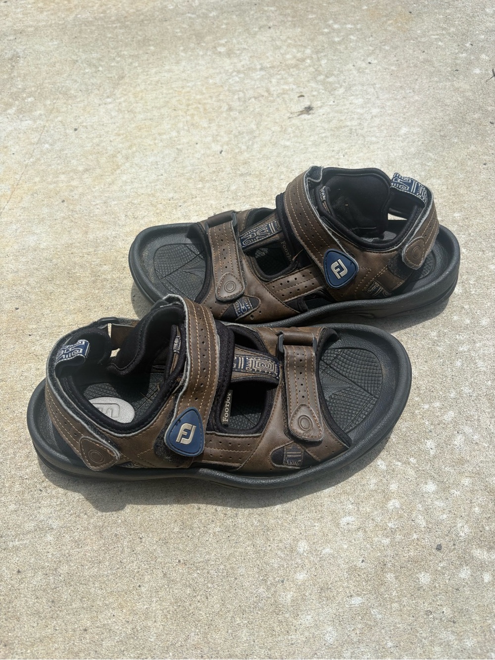 FootJoy Brown and Black Leather Golf Sandals